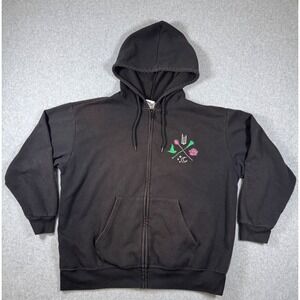 Wicked Hoodie Mens XXL Black Broadway Musical Embroidered Zip Up